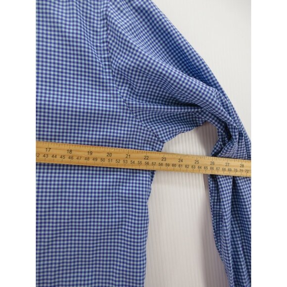 Eton Shirt 16 1/2 Button Down Contemporary gingham Plaid Preppy Large - Picture 5 of 11